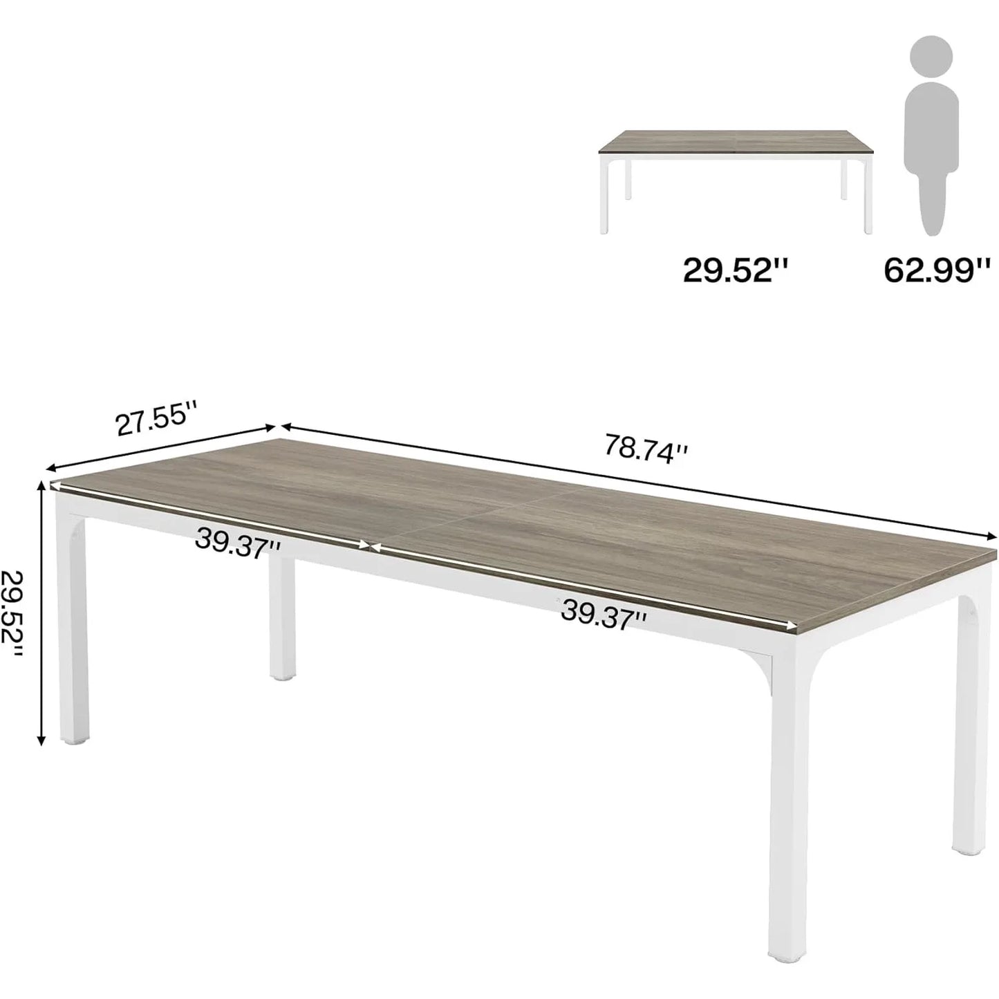 78.7 Inches Extra Long Computer Desk 2 Person Desk, Double Long Desk, Workstaion for Home Office