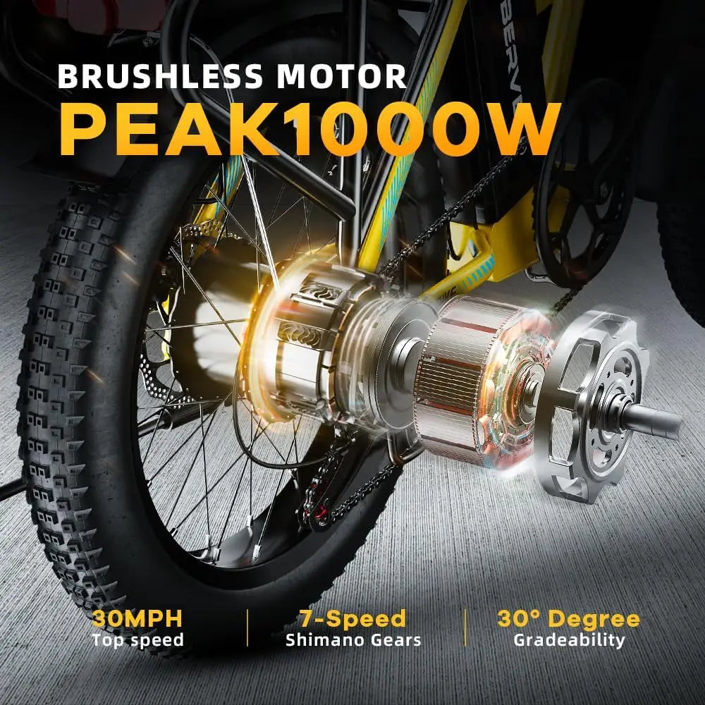1000W Peak Electric Bike for Adults Cybervelo EK4 EK5 Mars700 Foldable 28+MPH 80Miles Removable Battery Fat Tire Off-road E-bike