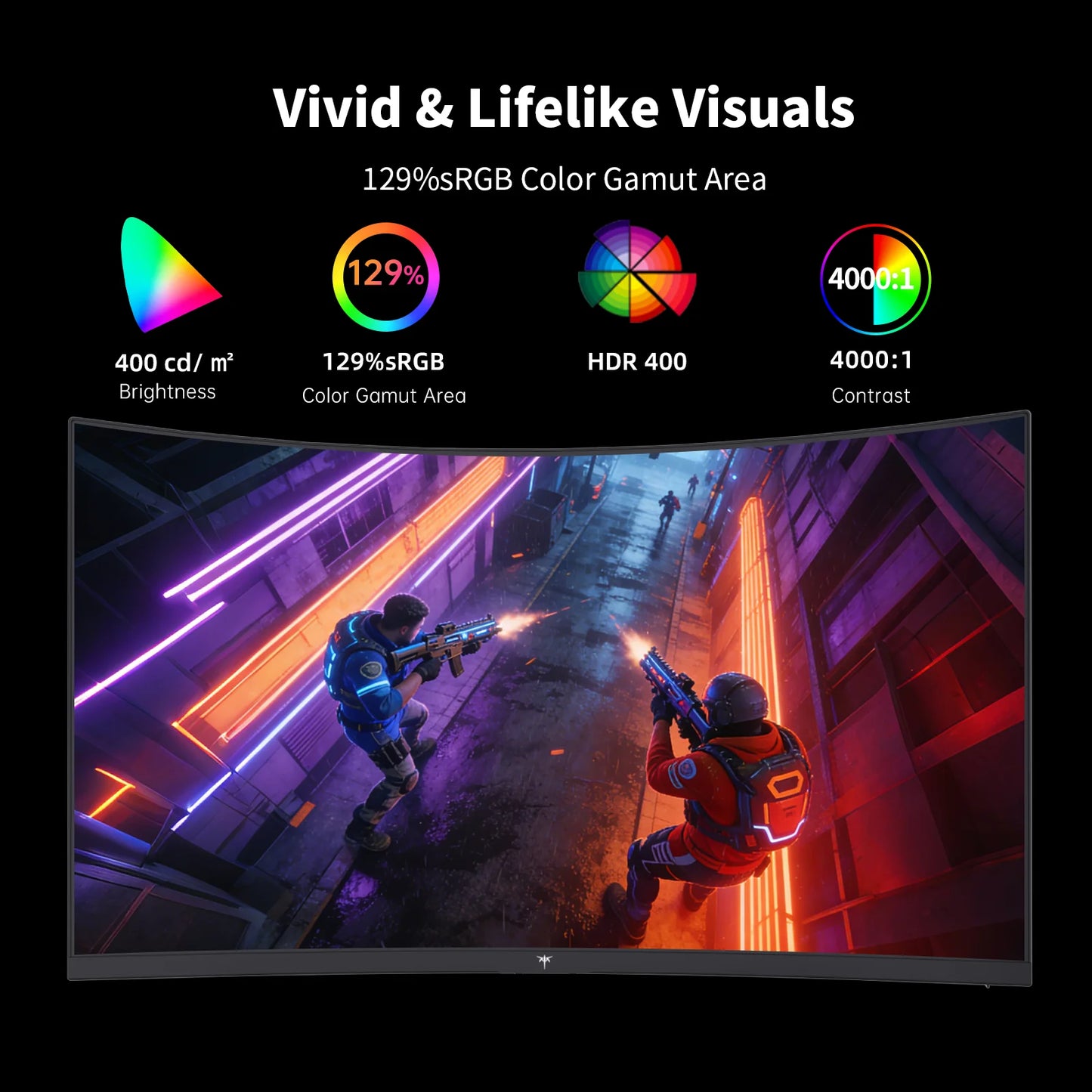 KTC Curved Gaming Monitor 1440p 144Hz HDR400 With Adaptive Sync