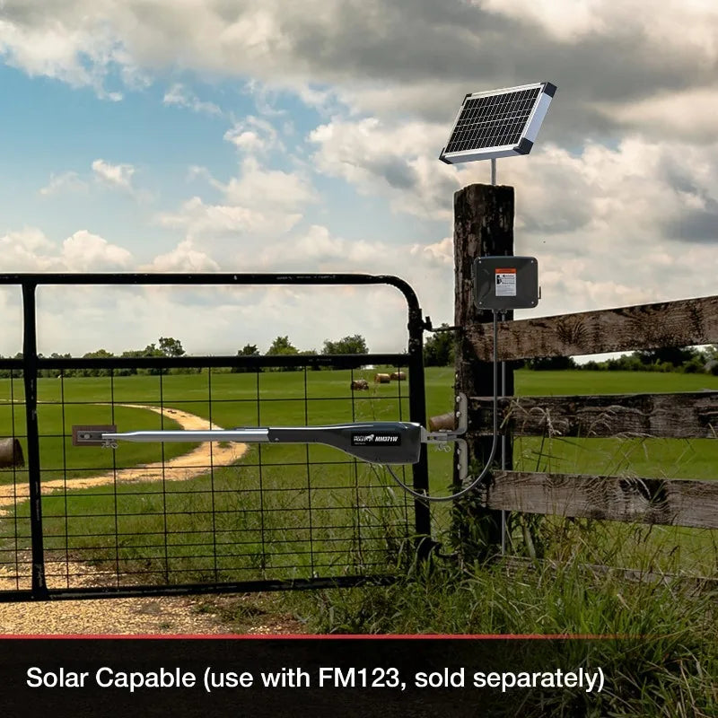 MM371W Automatic Gate Opener, Smart and Solar Ready, Includes Gate Opener Remote and More-Up to 16ft Long or 550lb, Black,