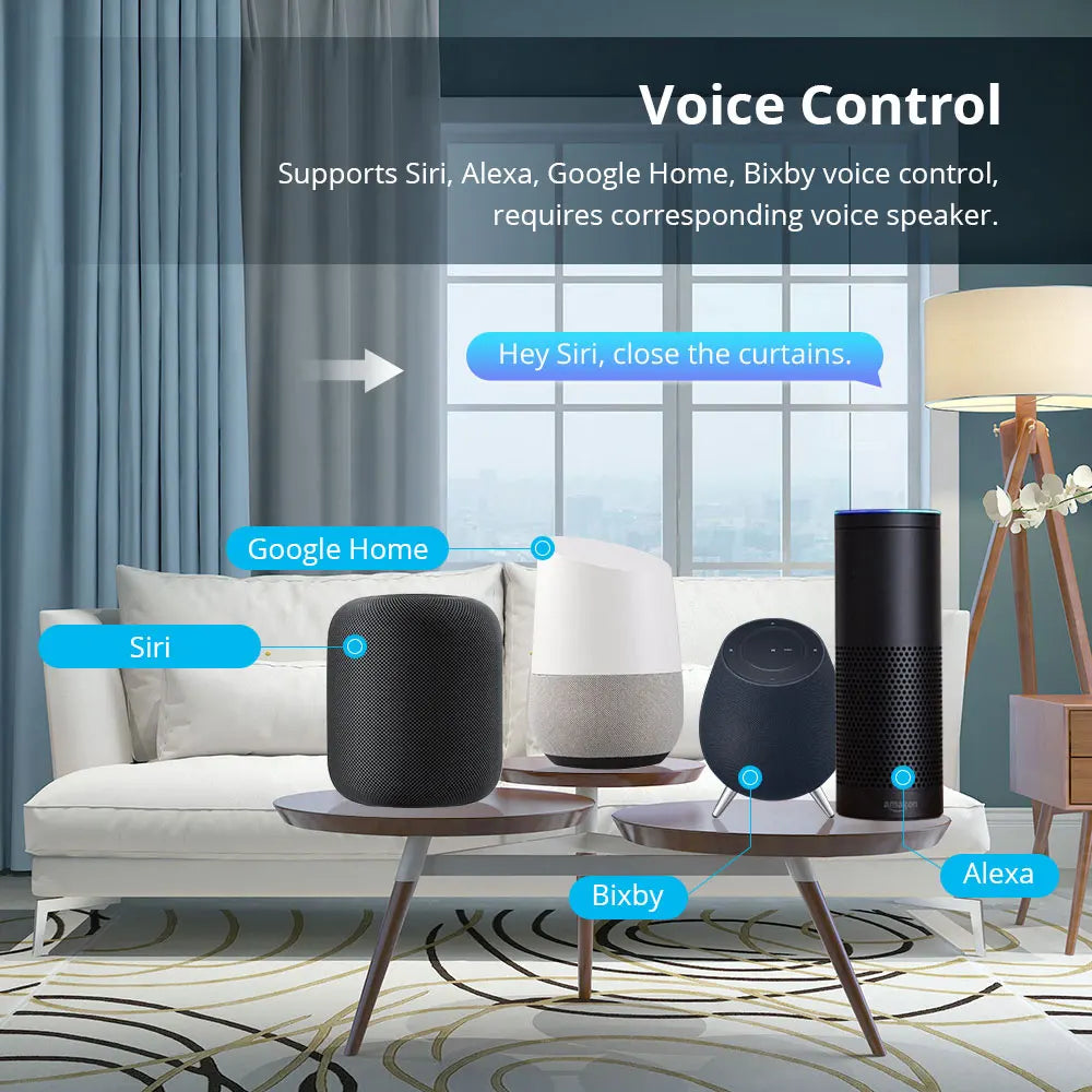 Zemismart Matter Over WiFi Curtain Track With Smart Motor