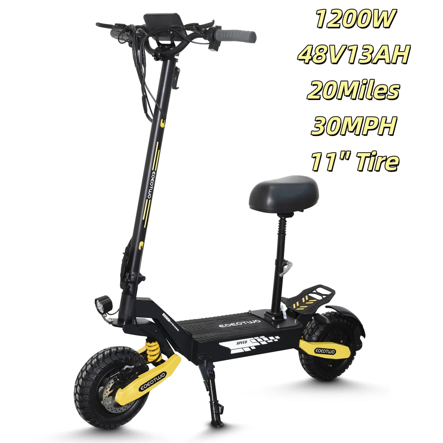 EOEOTWO 1200W Off Road Electric Scooter For Adults 30MPH 48V