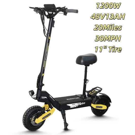 EOEOTWO 1200W Off Road Electric Scooter For Adults 30MPH 48V