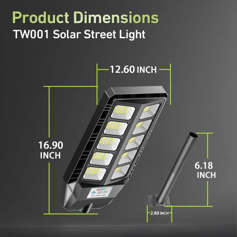 2Pack 4000W 450000LM Solar Lights Outdoor IP66 Waterproof 6500K Solar Powered Street Lights with Remote Control Dusk to Dawn Solar Flood Light Motion Sensor Solar Parking Lot Lights for Yard Deck Garden Lighting