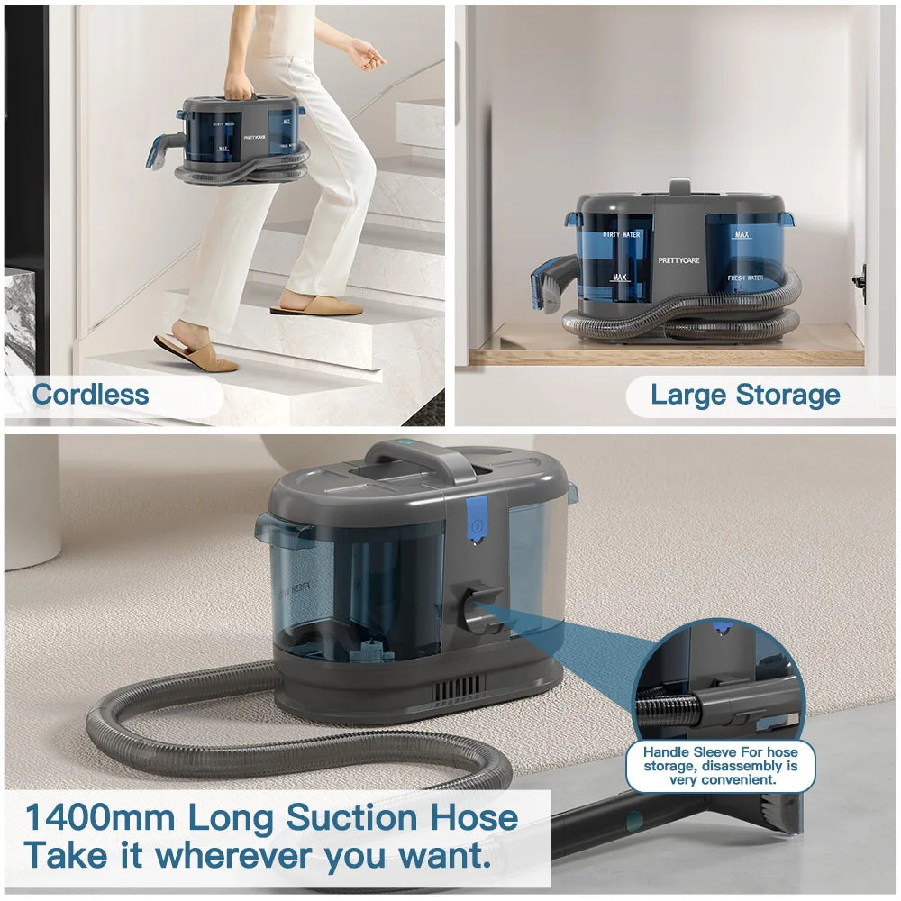 PrettyCare PC808 Cordless Carpet and Spot Vacuum Cleaner