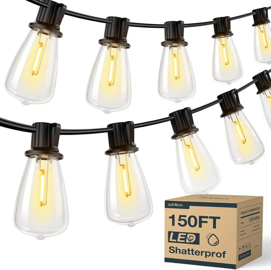 MIMIRGB LED Outdoor String Lights Shatterproof Replaceable Bulbs Waterproof Dimmable