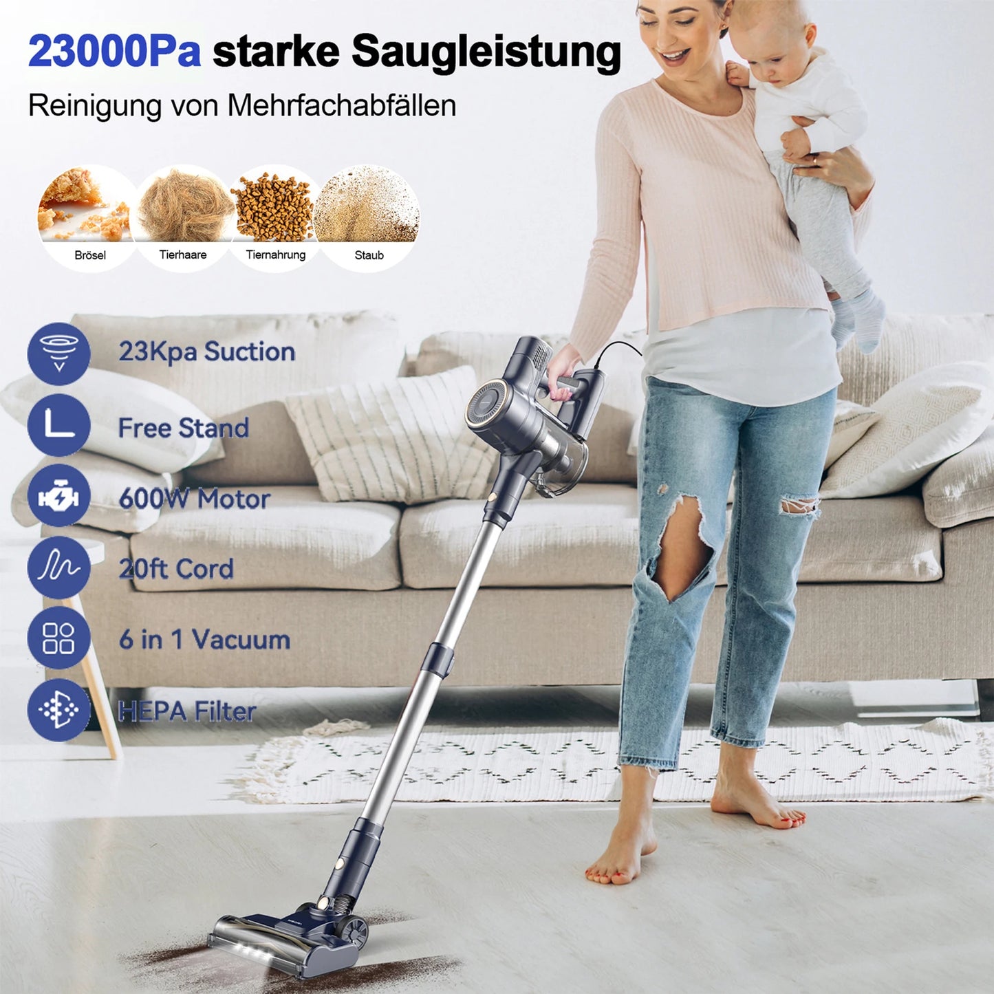 INSE I8 Corded Vacuum Cleaner Floor, Carpet And Pet Hair