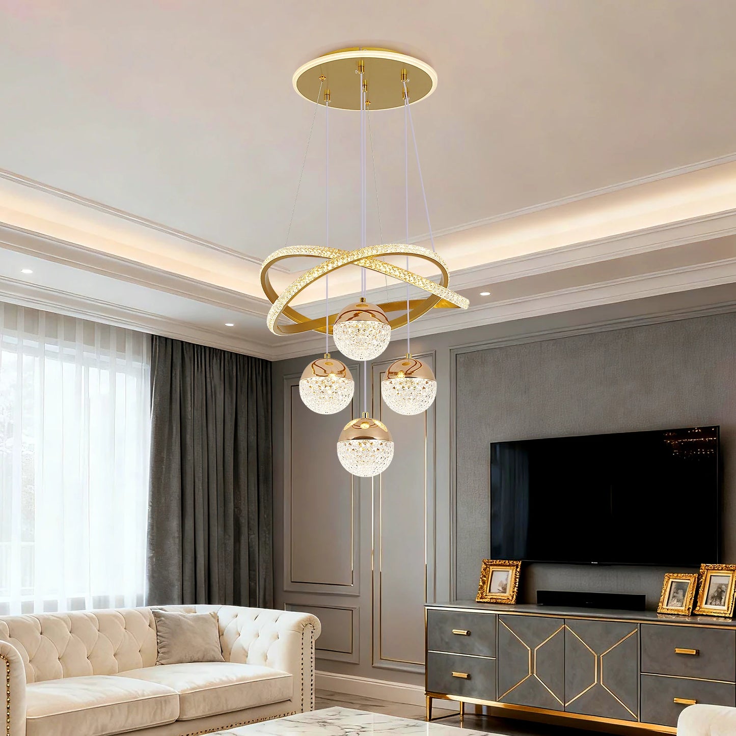 GreeLustr Modern LED Chandelier Lighting Nordic Restaurant Fixture