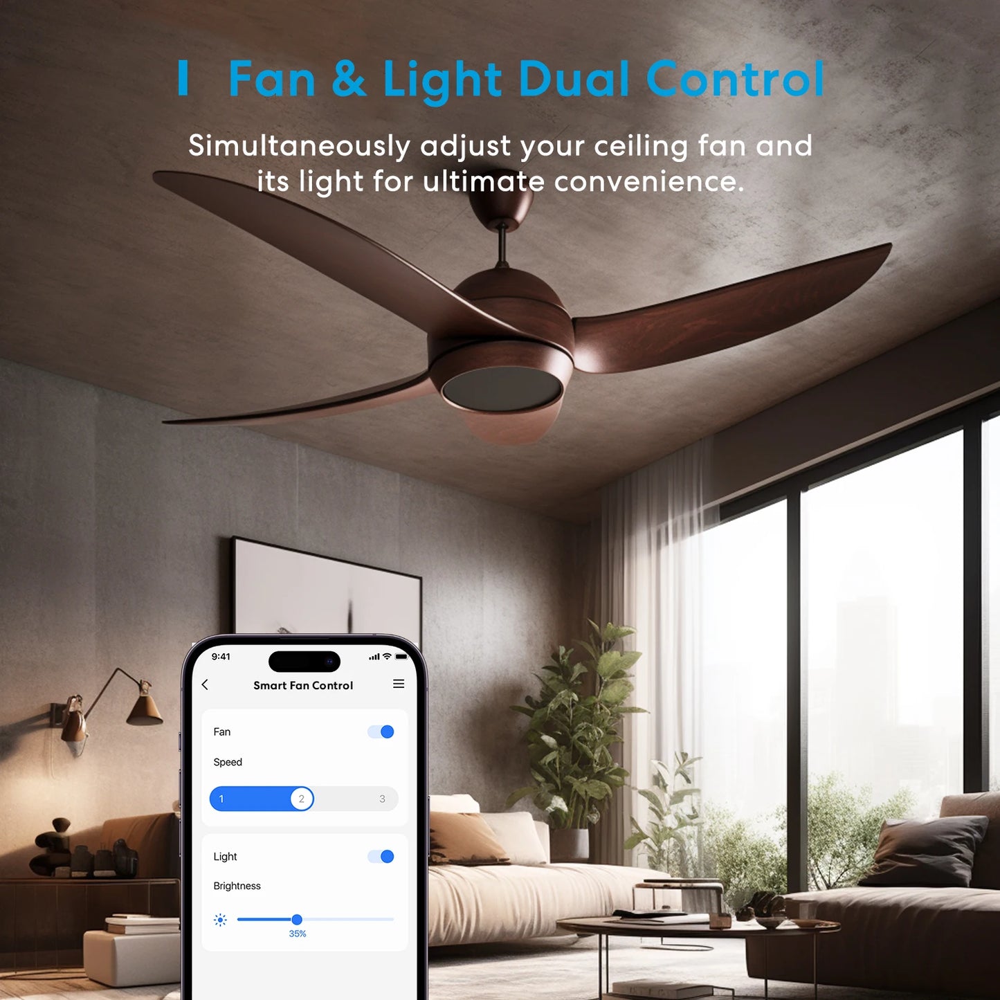Meross WiFi Smart Ceiling Fan Light Dimmer Switch with Alexa