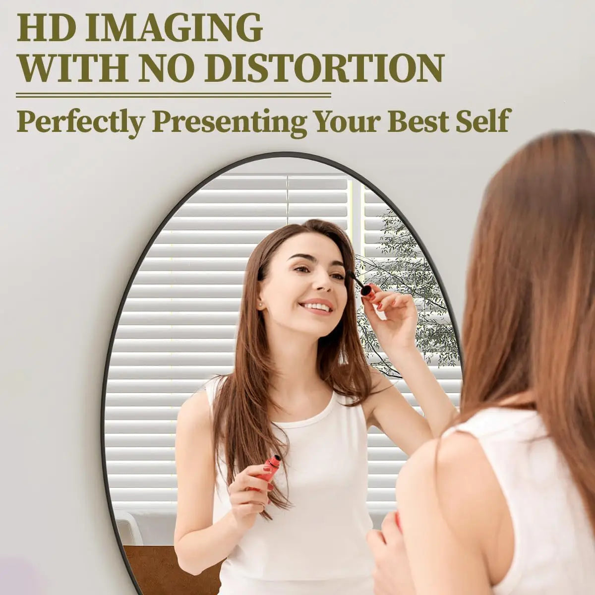 Black Oval Bathroom Mirror, 20'x28' Bathroom Vanity Mirror, Oval Mirror for Bedroom Living Room Entryway, Hangs Horizontal or Ve