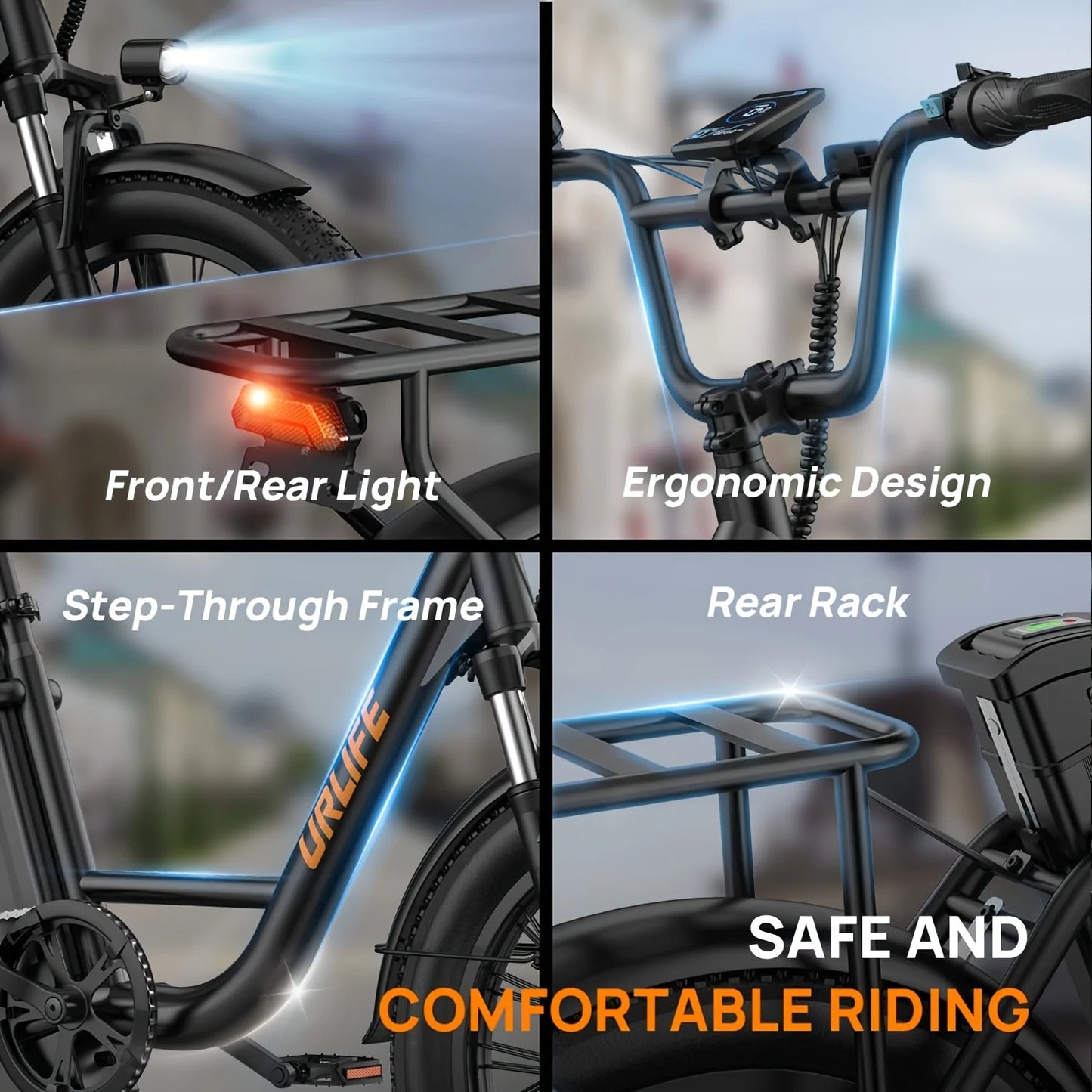 1000W 20x3" Fat Tire Electric Bike 48V 13Ah Removable Battery 20MPH 7-Speed Gears Dual Disc Brakes Adult Moped for Off-Road City