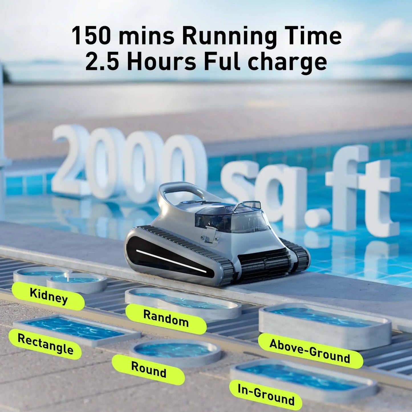 Seauto Crab Pro Cordless Robotic Pool Cleaner Waterline Cleaning