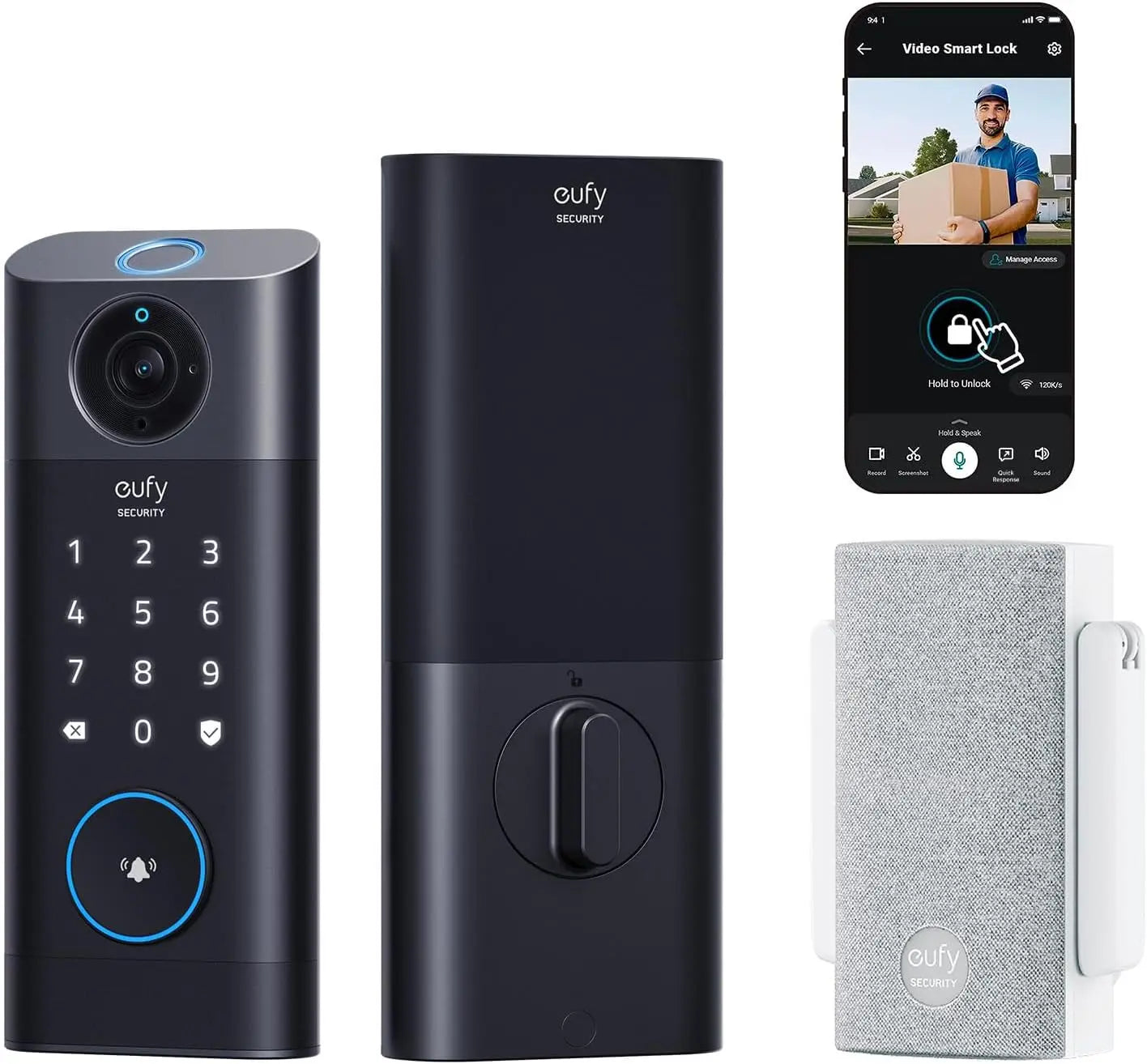 Smart Wi-Fi Deadbolt with 2K Camera, Fingerprint & Doorbell - Easy Install, Remote Control
