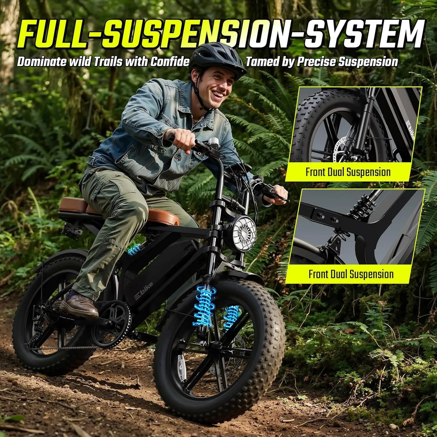 TST R00A 1500W Electric Bike for Adults, 48V 15AH Removable Battery, 7-Speed, 28 MPH, 20" Off-Road Ebike