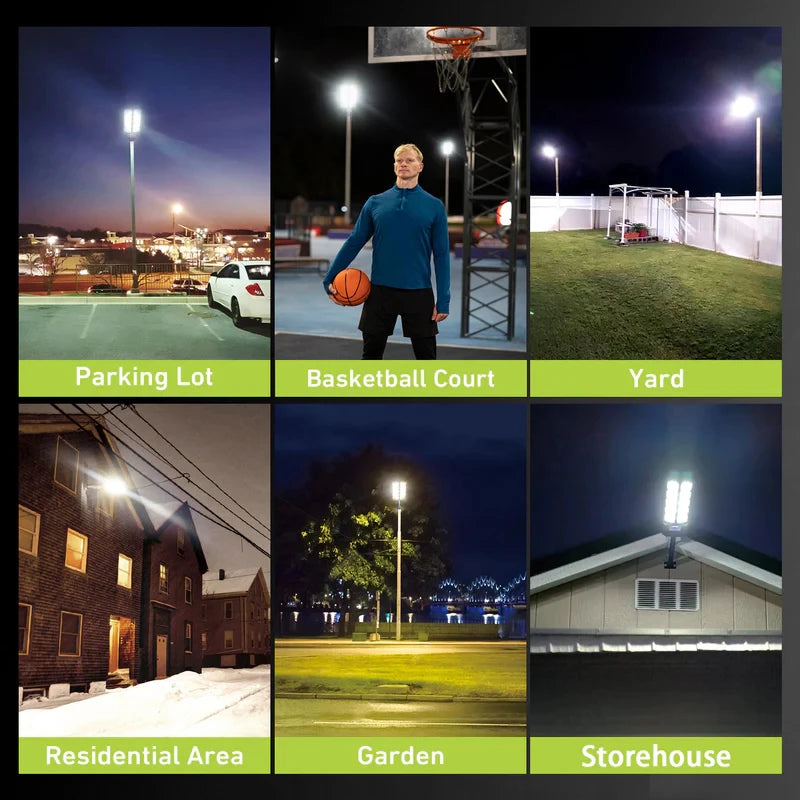 2Pack 4000W 450000LM Solar Lights Outdoor IP66 Waterproof 6500K Solar Powered Street Lights with Remote Control Dusk to Dawn Solar Flood Light Motion Sensor Solar Parking Lot Lights for Yard Deck Garden Lighting