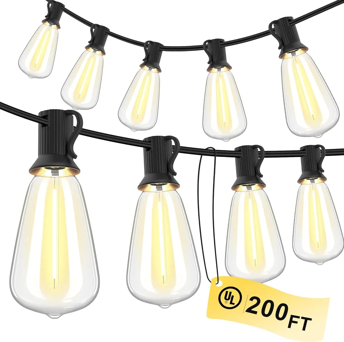 MIMIRGB LED Outdoor String Lights Shatterproof Replaceable Bulbs Waterproof Dimmable