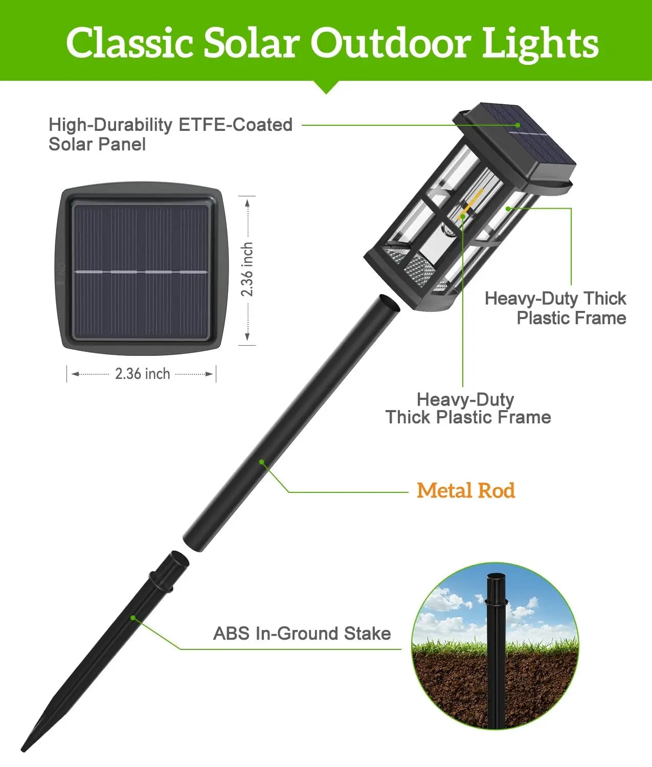 Solar Powered Pathway Lights 8 Pack Outdoor LED Landscape Lamps