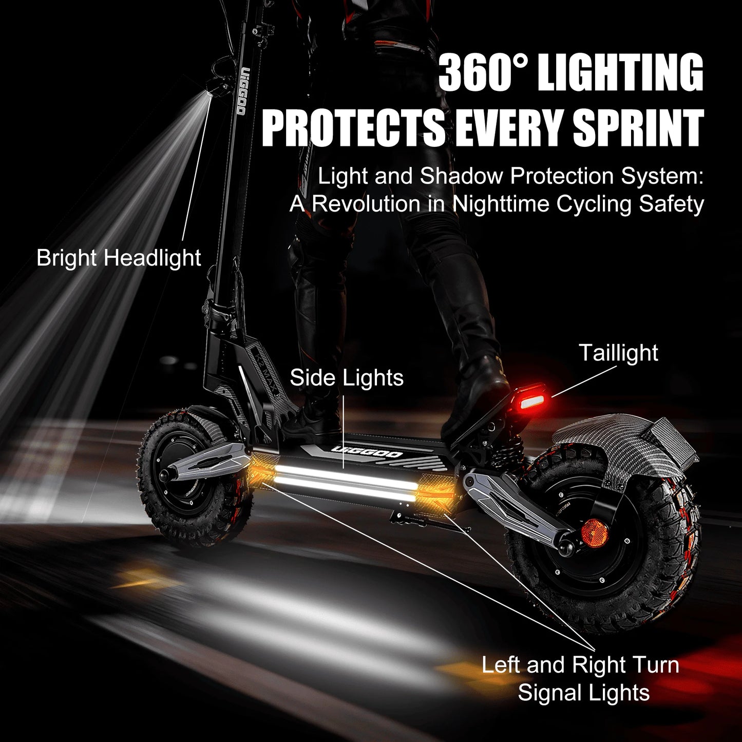Dual 4000W Motor Electric Scooter for Adults 45MPH Fast E-Scooter 60V 27Ah 11" Off-Road Vacuum Tires 330lbs Heavy Duty
