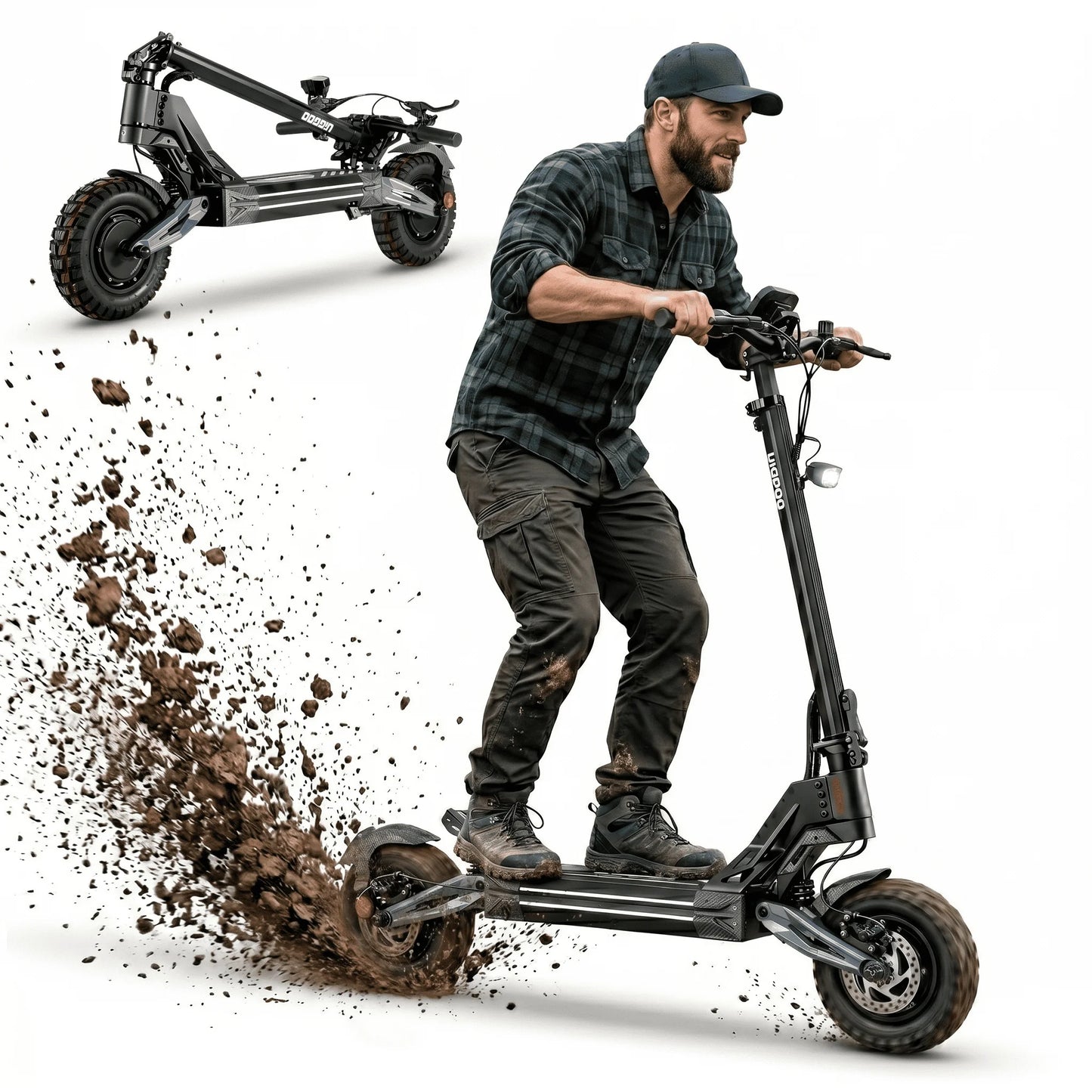 Dual 4000W Motor Electric Scooter for Adults 45MPH Fast E-Scooter 60V 27Ah 11" Off-Road Vacuum Tires 330lbs Heavy Duty