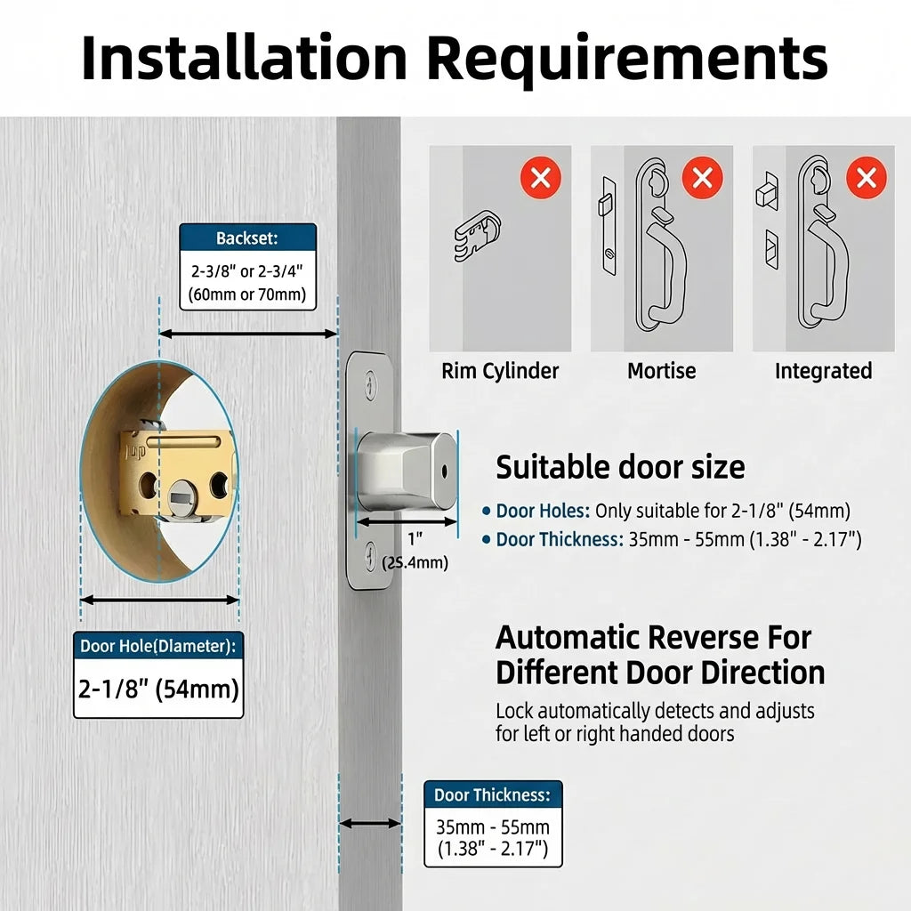 Jodays Smart Deadbolt Lock with Fingerprint & Keypad, Keyless Entry Door Lock with App Control, Temporary and One-Time Password, Auto Lock & Anti-Peep Passcode, Powered by 4pcs AA Alkaline Batteries(No included), Easy Install
