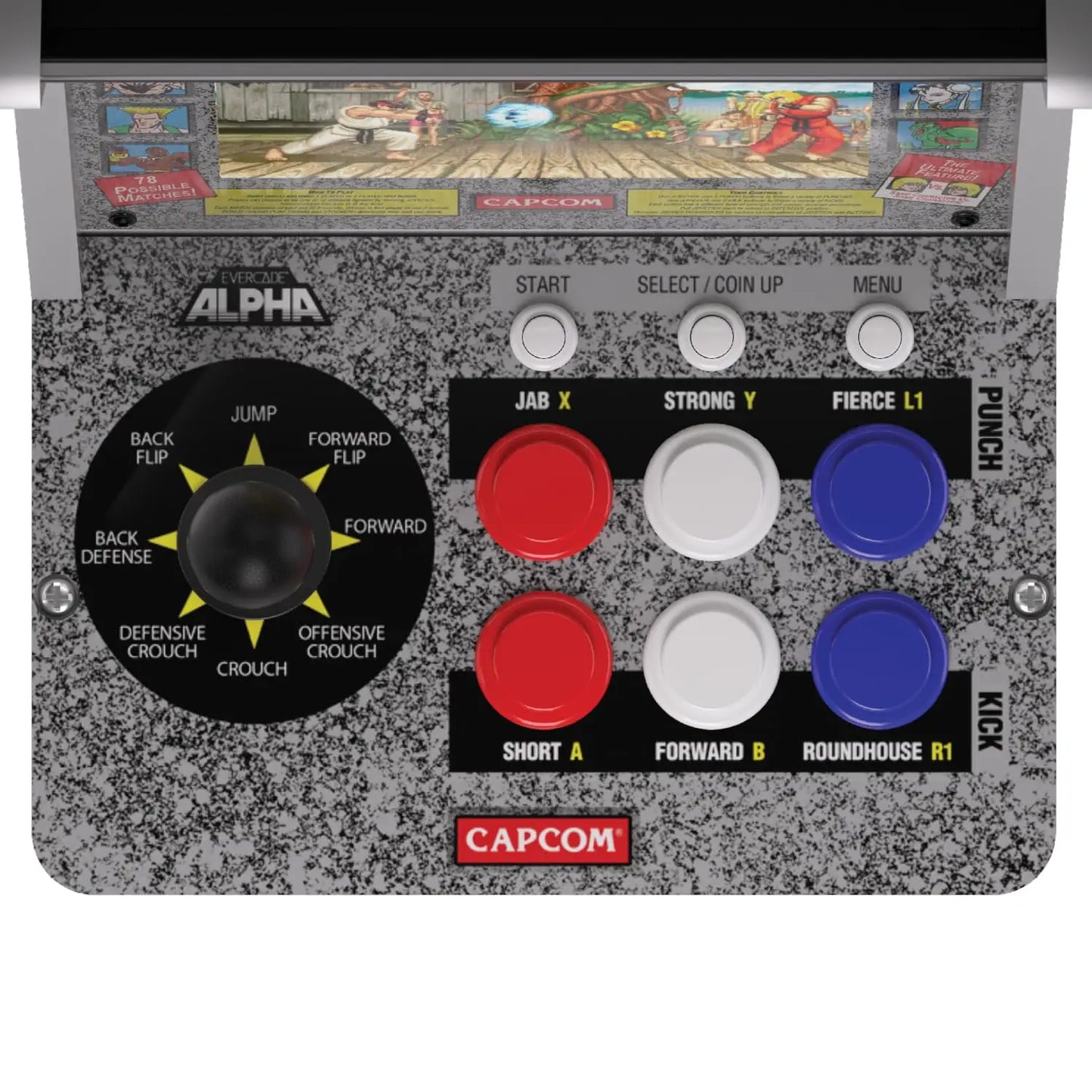 Evercade Alpha Street Fighter Bartop Arcade Competition Grade Controls IPS