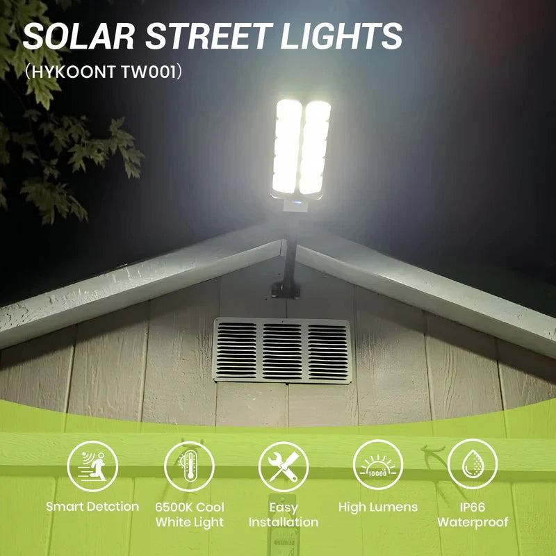 2Pack 4000W 450000LM Solar Lights Outdoor IP66 Waterproof 6500K Solar Powered Street Lights with Remote Control Dusk to Dawn Solar Flood Light Motion Sensor Solar Parking Lot Lights for Yard Deck Garden Lighting