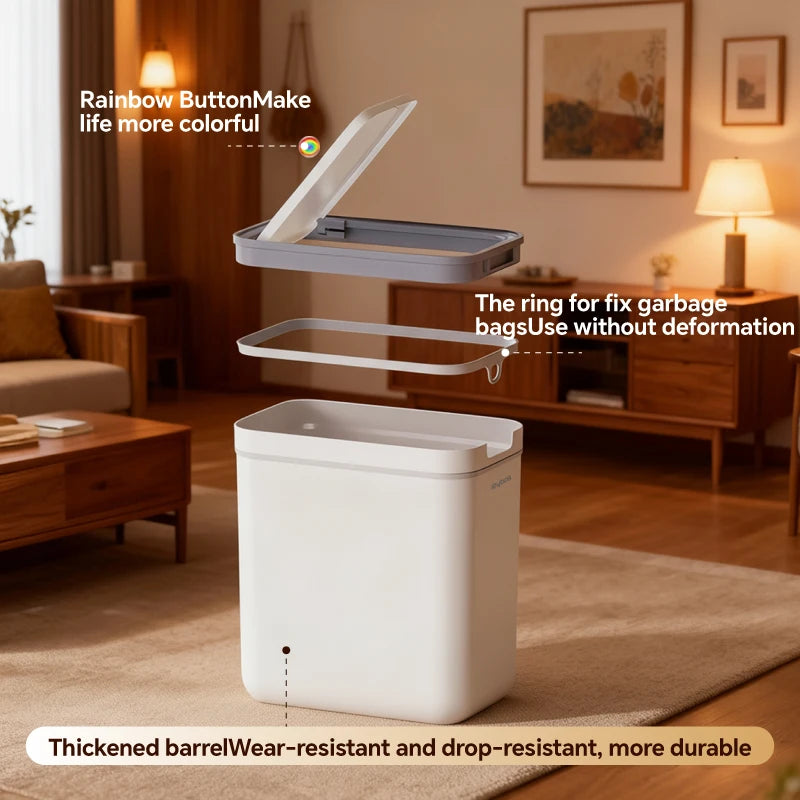 Joybos DualUse Wall and Floor Trash Can With Lid Slim